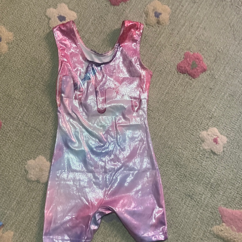 Shiny Pink and Purple Sleeveless Leotard